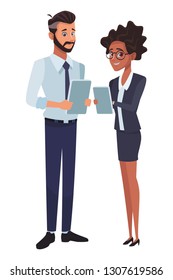 executive business coworkers cartoon