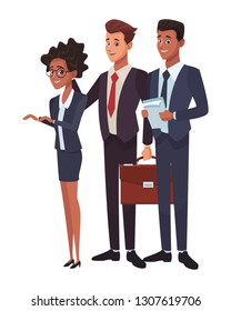 executive business coworkers cartoon