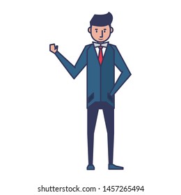 executive business finance man wearing suit cartoon vector illustration graphic design