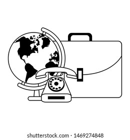 executive business office professional objects cartoon vector illustration graphic design