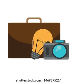 executive business office professional objects cartoon vector illustration graphic design