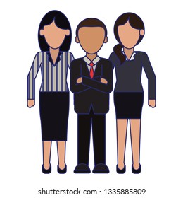Executive business teamwork blue lines faceless