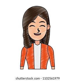 Executive business woman cartoon scribble