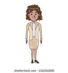 Executive business woman cartoon scribble