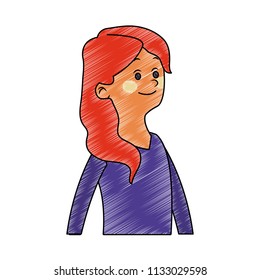 Executive business woman cartoon scribble pop colors
