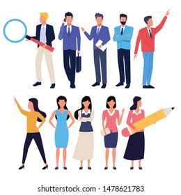 Executive business workers set of characters avatars vector illustration graphic design.