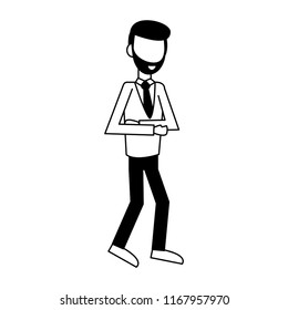 Executive businessman avatar in black and white