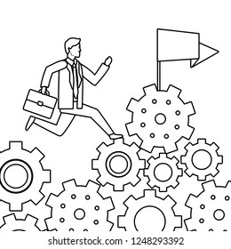 Executive businessman avatar in black and white
