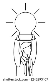 Executive businessman avatar in black and white