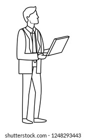 Executive businessman avatar in black and white