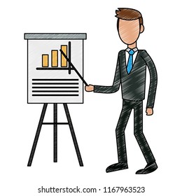 Executive businessman avatar scribble