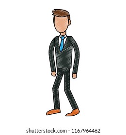 Executive businessman avatar scribble