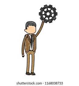 Executive businessman avatar scribble