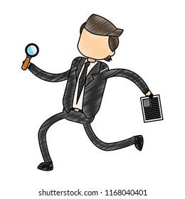 Executive businessman avatar scribble