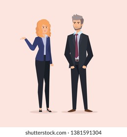 executive businessman and businesswoman to professional work