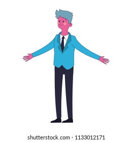 Executive businessman cartoon pop colors