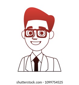 Executive businessman cartoon red lines