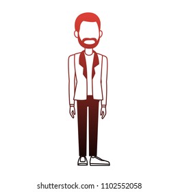 Executive businessman cartoon red lines