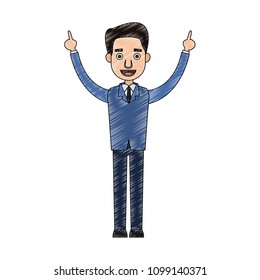 Executive businessman cartoon scribble