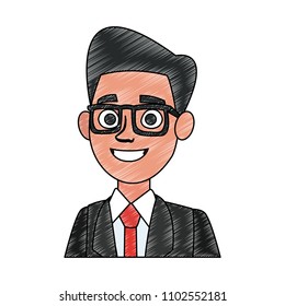 Executive businessman cartoon scribble