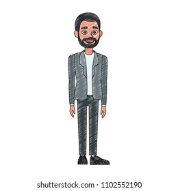 Executive businessman cartoon scribble
