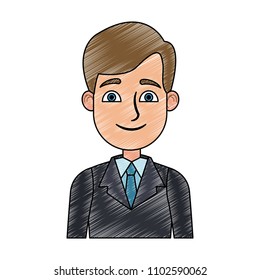 Executive businessman cartoon scribble