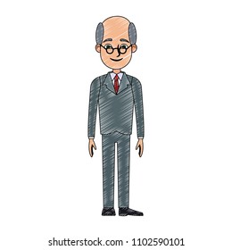 Executive businessman cartoon scribble