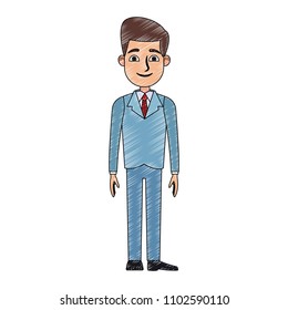 Executive businessman cartoon scribble