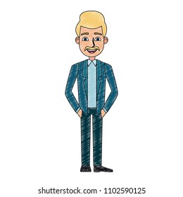 Executive businessman cartoon scribble