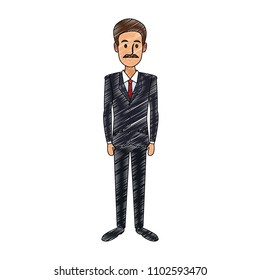 Executive businessman cartoon scribble