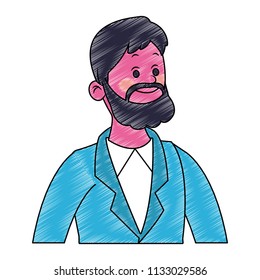 Executive businessman cartoon scribble pop colors