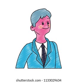 Executive businessman cartoon scribble pop colors