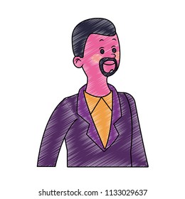 Executive businessman cartoon scribble pop colors