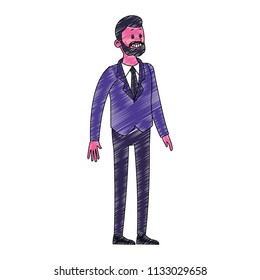 Executive businessman cartoon scribble pop colors