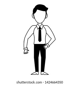 Executive businessman character cartoon vector illustration graphic design