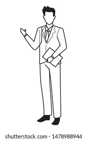 Executive businessman with clipboard avatar ,vector illustration graphic design.