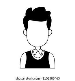Executive businessman faceless cartoon in black and white colors
