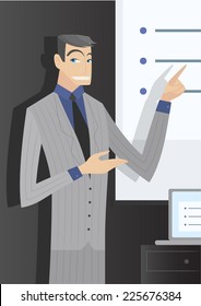 Executive businessman making a presentation.