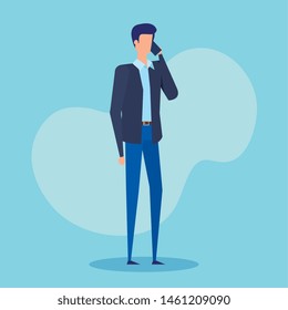 executive businessman with smartphone and elegant clothes