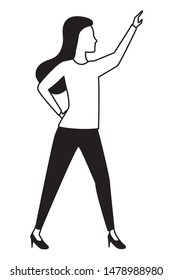 Executive businesswoman with arm up ,vector illustration graphic design.