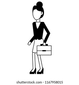 Executive businesswoman avatar in black and white