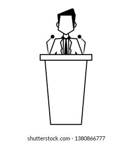 Executive businesswoman avatar in black and white