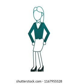 Executive businesswoman avatar blue lines