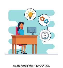 executive businesswoman cartoon