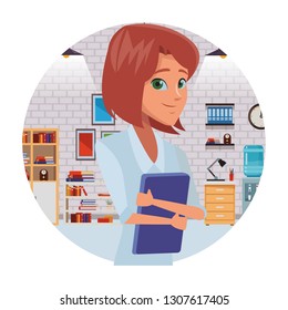 executive businesswoman cartoon