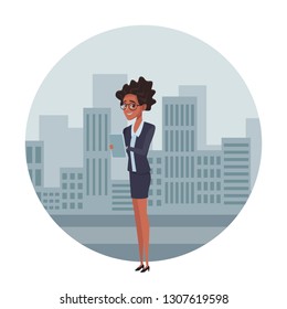 executive businesswoman cartoon