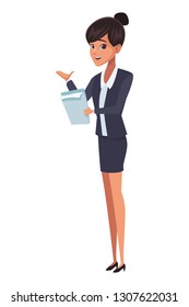 executive businesswoman cartoon