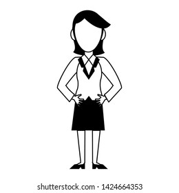 Executive businesswoman character cartoon isolated vector illustration graphic design