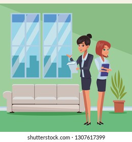 executive businesswomen cartoon