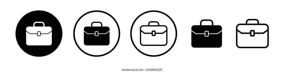 Executive Case Line Icon. Professional Suitcase Icon in Black and White Color.